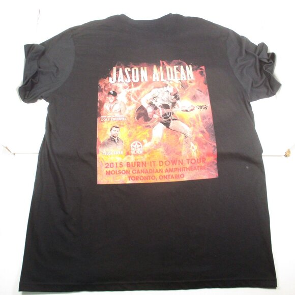 2 Jason Aldean T-shirt Burn It Down & We Were Here Concert Tour Double Sided XL - Picture 5 of 9
